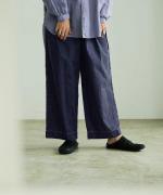 【PICK UP ITEM！】綿麻ライトオンスデニム　ラインタックパンツ