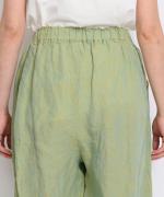 ヘンプシャンブレー　8分丈タックパンツ