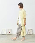 コットンリネンガーゼ　リボンワンピース