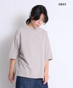 ＵＳＥ天竺 モックネック5分袖Ｔシャツ