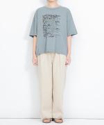 ＵＳＥ天竺　英字プリントＴシャツ