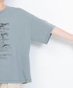 ＵＳＥ天竺　英字プリントＴシャツ