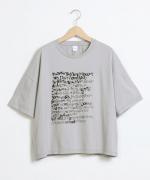 ＵＳＥ天竺　英字プリントＴシャツ