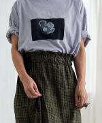 【ラストワン！】USE天竺プリント　モックネックＴシャツ(Flower)