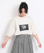 【ラストワン！】USE天竺プリント　モックネックＴシャツ(Flower)