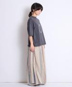 USE天竺プリント　モックネックＴシャツ(英字)