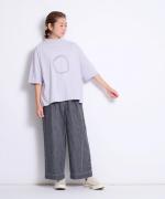 USE天竺プリント　モックネックＴシャツ(英字)