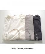 USE天竺プリント　モックネックＴシャツ(英字)