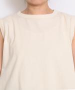 【ラストワン！】オーガニック天竺　ランダムヘムノースリーブＴシャツ