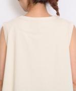 【ラストワン！】オーガニック天竺　ランダムヘムノースリーブＴシャツ