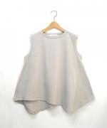 【ラストワン！】オーガニック天竺　ランダムヘムノースリーブＴシャツ