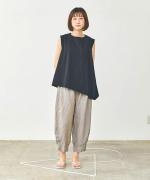 【ラストワン！】オーガニック天竺　ランダムヘムノースリーブＴシャツ