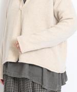 カシミールニット フードカーディガン
