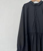 スパンポリエステルローン・製品染め 切り替えシャツワンピース
