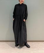 スパンポリエステルローン・製品染め 切り替えシャツワンピース