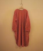 GINGHAM CHECK BACK OPENING SHIRT DRESS