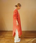 GINGHAM CHECK BACK OPENING SHIRT DRESS