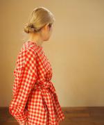 GINGHAM CHECK BACK OPENING SHIRT DRESS