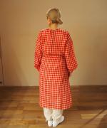 GINGHAM CHECK BACK OPENING SHIRT DRESS