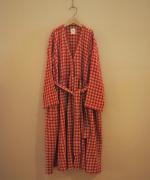 GINGHAM CHECK GATHERED WRAP DRESS