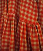 GINGHAM CHECK GATHERED WRAP DRESS