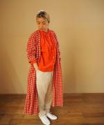 GINGHAM CHECK GATHERED WRAP DRESS