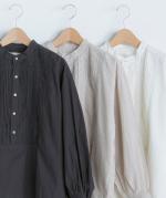 Brushed cotton embroidery＆tuckシリーズブラウス