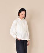 Brushed cotton embroidery＆tuckシリーズブラウス