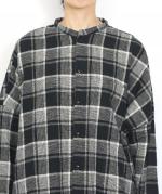 表起毛チェックワイドシャツ