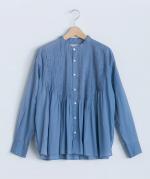 supima cotton ランダムタックブラウス