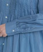 supima cotton ランダムタックブラウス