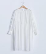 supima cotton ランダムタックロングブラウス