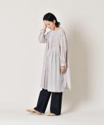 supima cotton ランダムタックロングブラウス