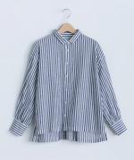 ロンドンストライプドロップショルダーブラウス