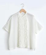 cotton silkフリルブラウス