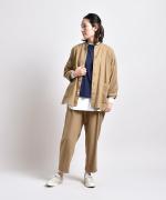 コットンリネン起毛　ワイドシャツ