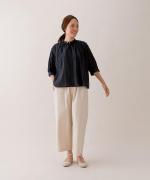 supima cotton ピンタックブラウス