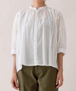 supima cotton ピンタックブラウス