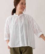 supima cotton ピンタックブラウス