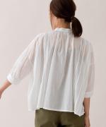 supima cotton ピンタックブラウス