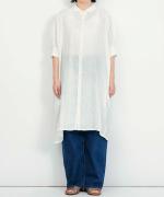 リネンクロス　ワイドロングシャツ