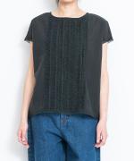 supima cotton×コットンメッシュ　ブラウス
