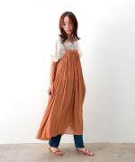 サテンワッシャー　キャミワンピース