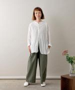 crinkled cotton silk ブラウス