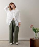 crinkled cotton silk ブラウス