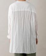 crinkled cotton silk ブラウス