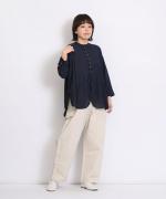 crinkled cotton silk ブラウス