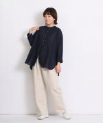 crinkled cotton silk ブラウス