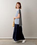 crinkled cotton silk スカート