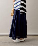 crinkled cotton silk スカート